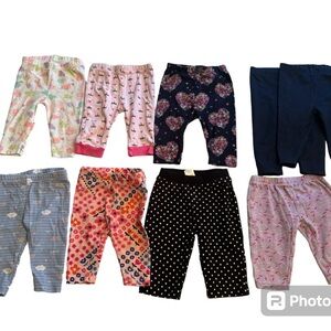 Bundle of 9 pairs of baby pants size 3-6mo
